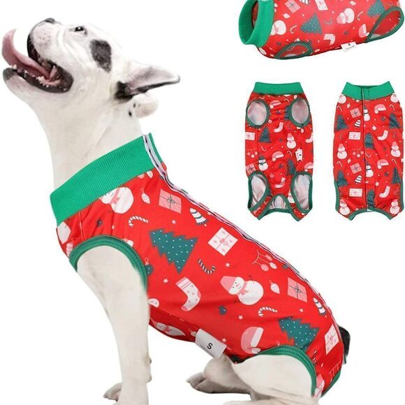 Dog Onesie Christmas Pet Pajamas, Dogs Recovery Suit for Dogs - Picture 2 of 8